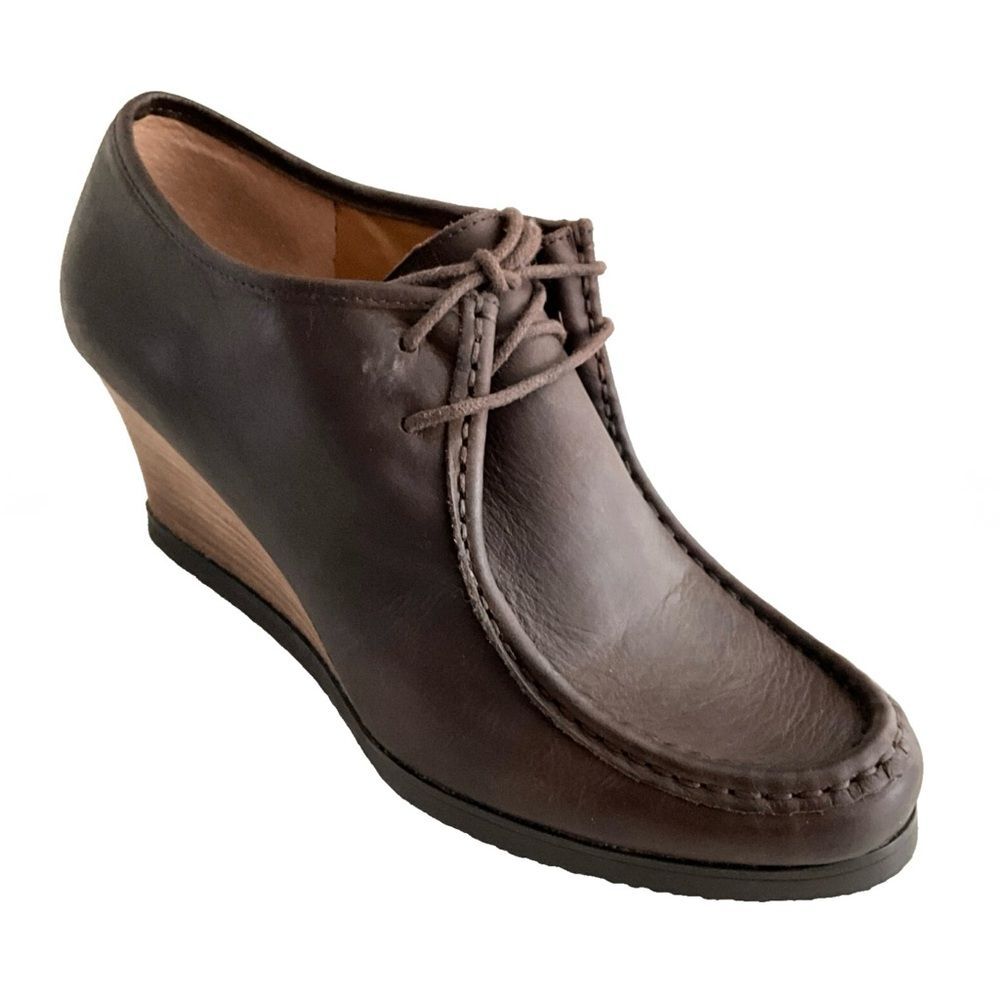 Lauren Ralph Lauren Leather Denver Wedge Bootie Y2K Brown 10